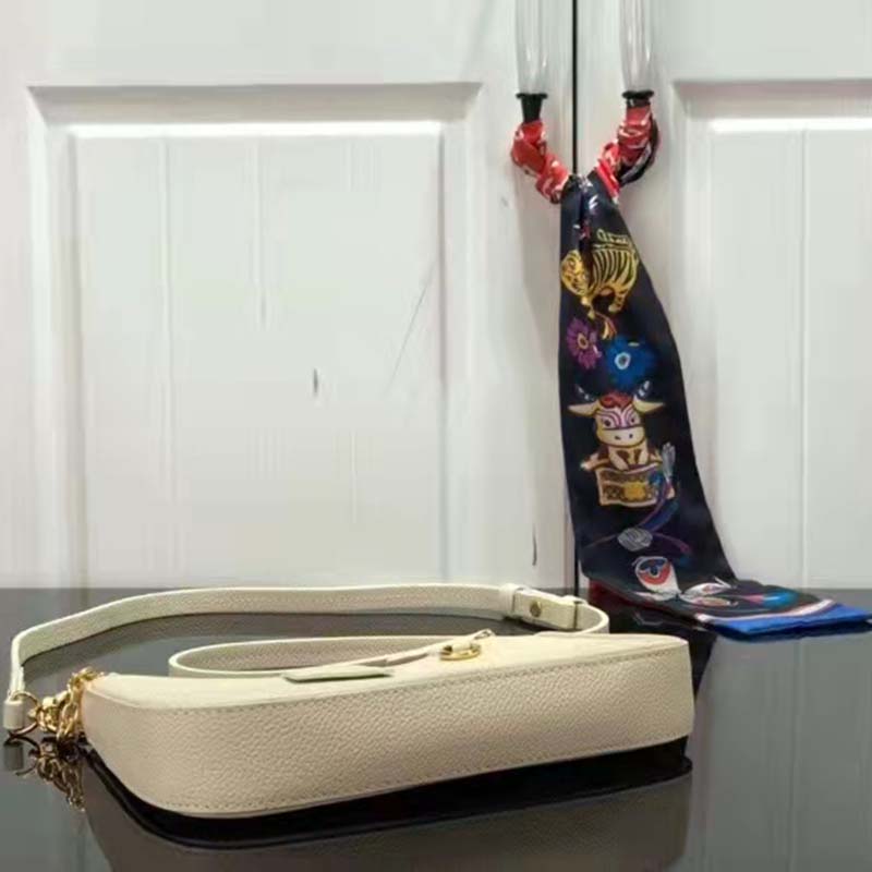 Louis Vuitton LV Women Easy Pouch On Strap White Monogram Supple Grained Cowhide