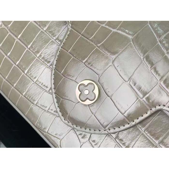 Louis Vuitton LV Women Capucines MM Handbag Grey Crocodilien Brillant Savoir Faire