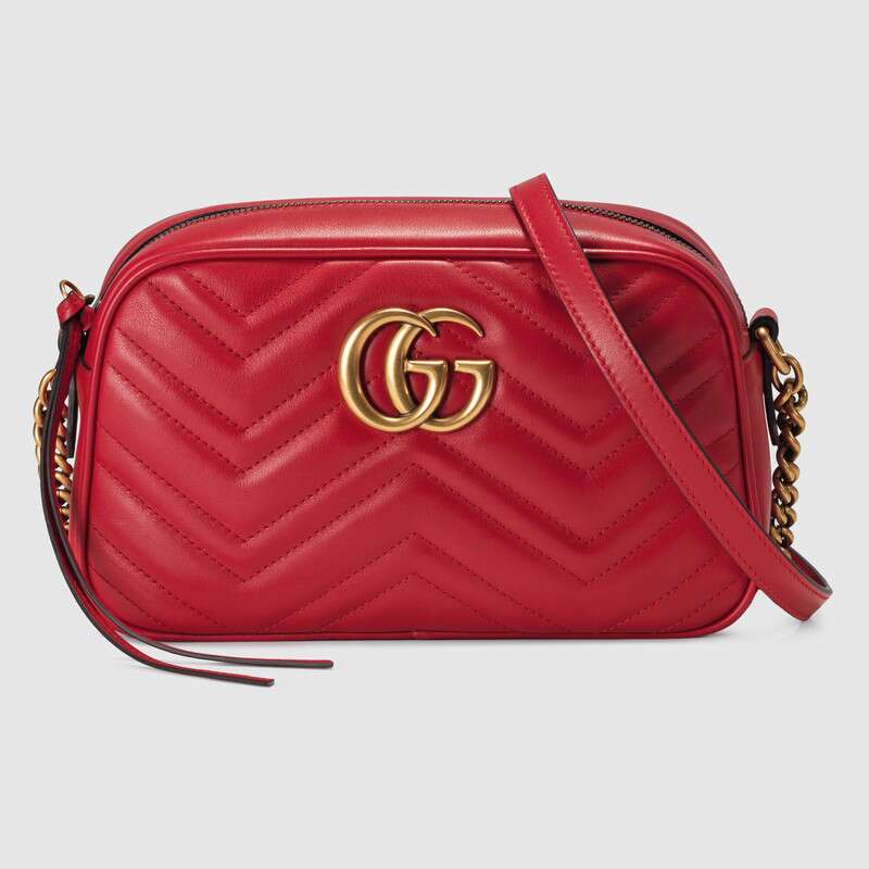 Gucci GG Women GG Marmont Small Shoulder Bag in Matelassé Chevron Leather