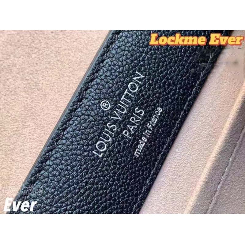 Louis Vuitton LV Women Lockme Ever BB Handbag Black Soft Calfskin