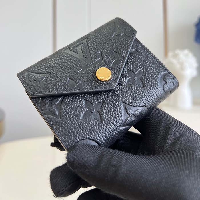 Louis Vuitton LV Unisex Zoe Wallet Monogram Empreinte Embossed Supple Grained Cowhide Leather Black Noir