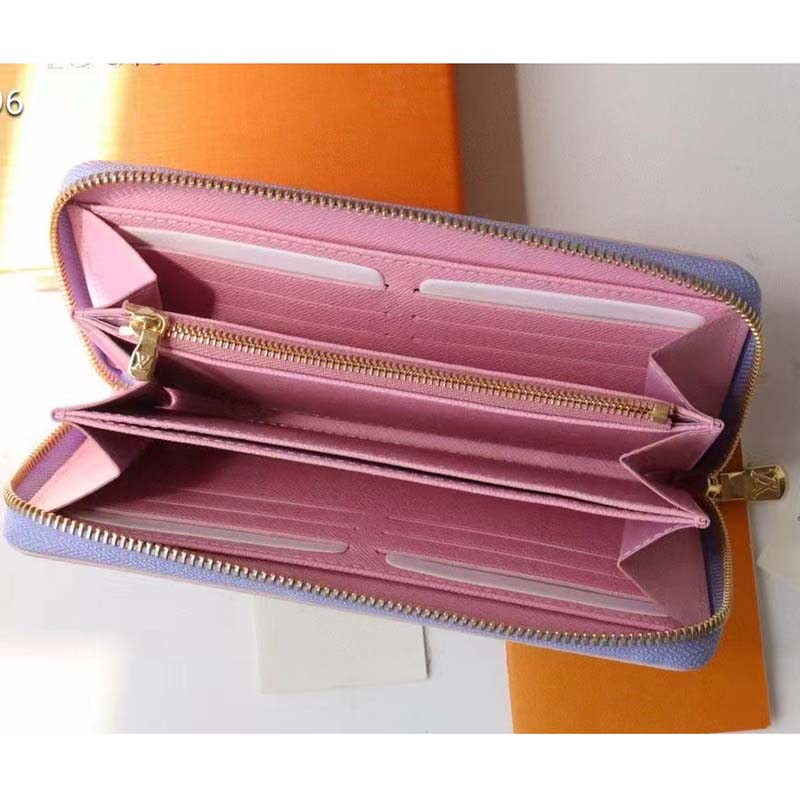 Louis Vuitton LV Unisex Zippy Wallet Sunrise Pastel Monogram Coated Canvas Cowhide