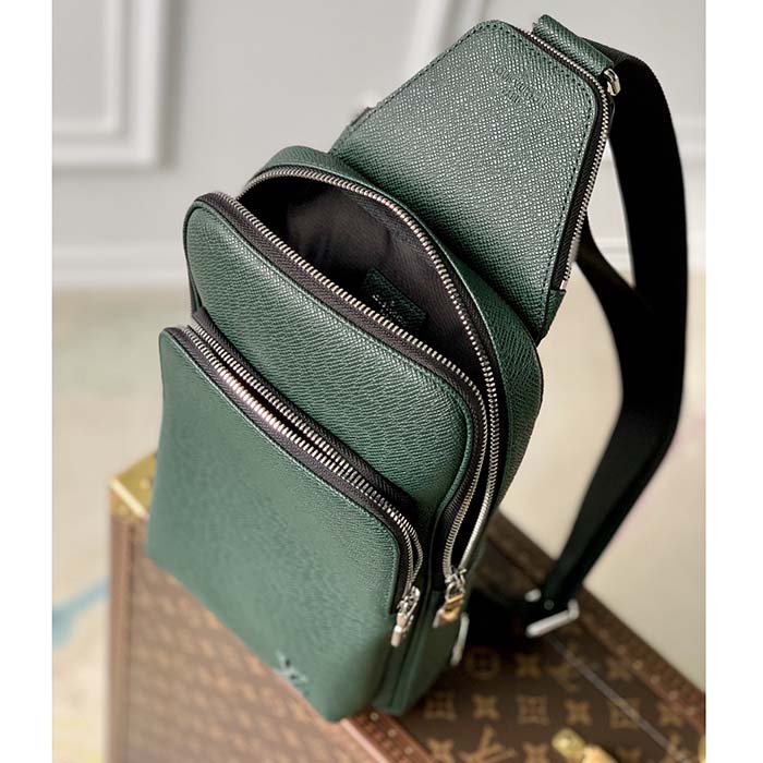 Louis Vuitton LV Unisex Avenue Sling Bag Dark Green Epicea Taiga Cowhide Leather