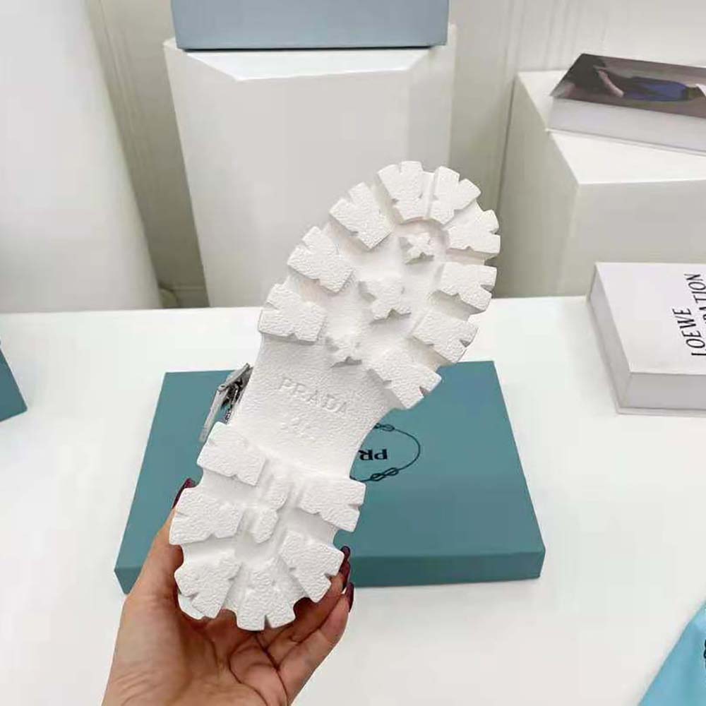 Prada Women Foam Rubber Sandals in 55 mm Heel Height-White