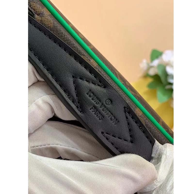 Louis Vuitton LV Unisex S Lock Messenger Brown Monogram Macassar Coated Canvas