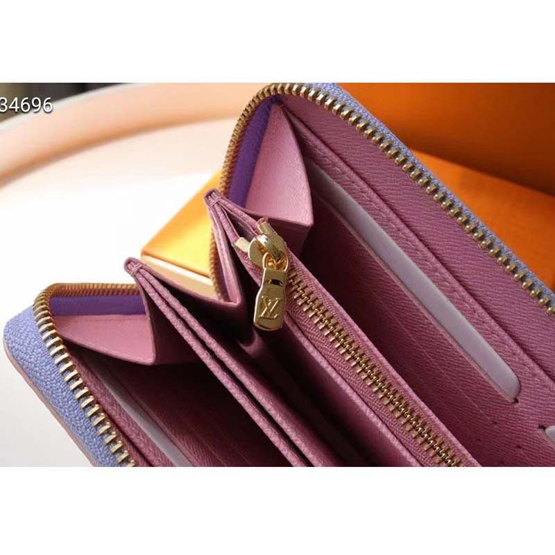 Louis Vuitton LV Unisex Zippy Wallet Sunrise Pastel Monogram Coated Canvas Cowhide