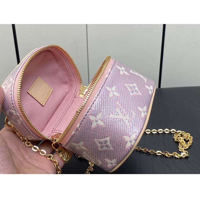 Louis Vuitton LV Women Micro Vanity Pink Monogram Coated Canvas Natural Cowhide-Leather