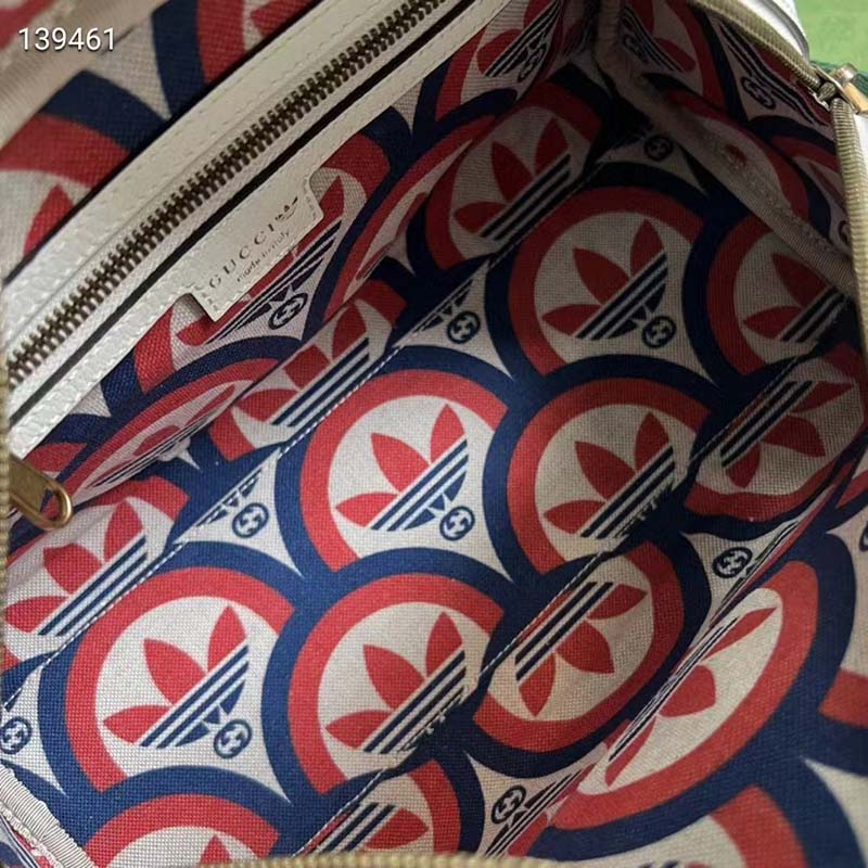 Gucci Unisex Adidas x Gucci Mini Duffle Bag Off-White Leather Interlocking G