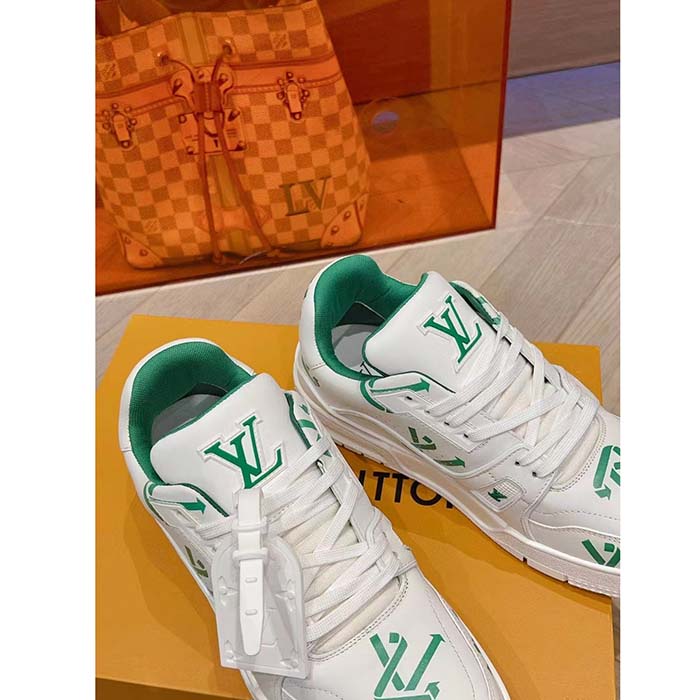 Louis Vuitton Unisex LV Trainer Sneaker Green Mix of Sustainable Materials
