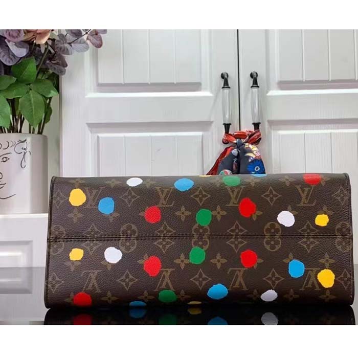 Louis Vuitton LV Women LV x YK OnTheGo MM​ Monogram Coated Canvas 3D Painted Dots Print