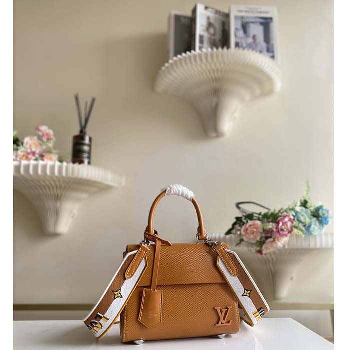 Louis Vuitton LV Women Cluny Mini Gold Miel Epi Grained Smooth Cowhide Leather