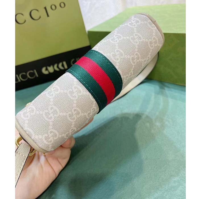 Gucci GG Women Ophidia GG Mini Bag Beige Ebony GG Supreme Canvas