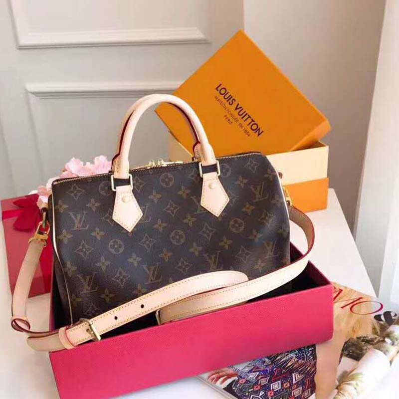 Louis Vuitton LV Women Speedy Bandoulière 30 in Signature Monogram Canvas-Brown