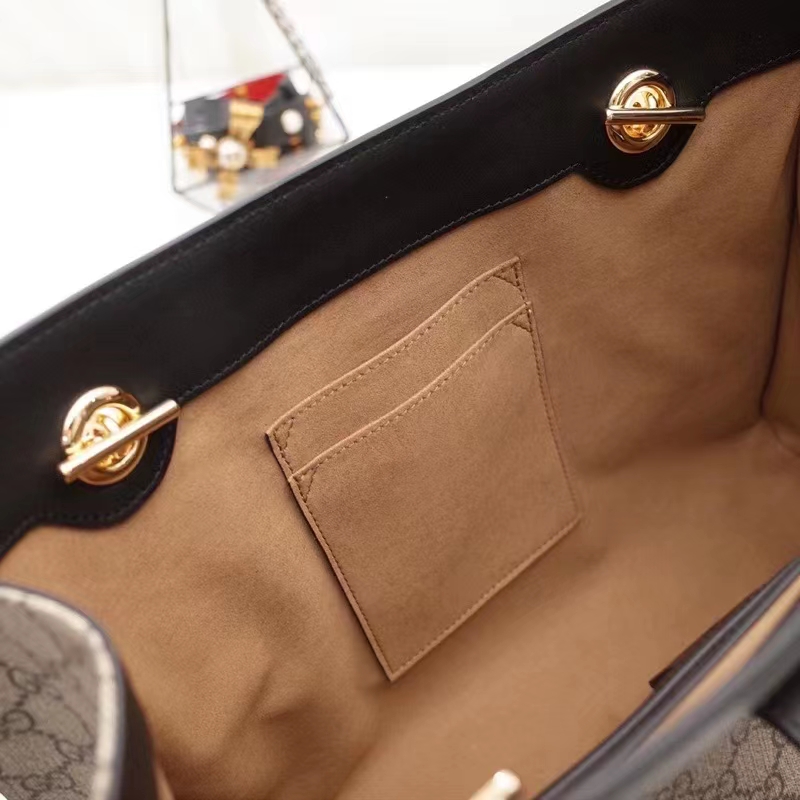 Gucci Women Padlock GG Small Shoulder Bag Brown Beige Ebony Supreme Canvas