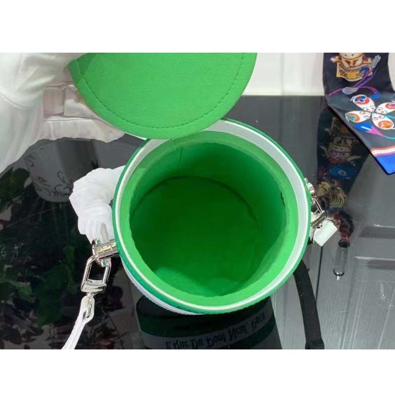 Louis Vuitton Unisex LV Paint Can Green Coated Canvas Cowhide Leather