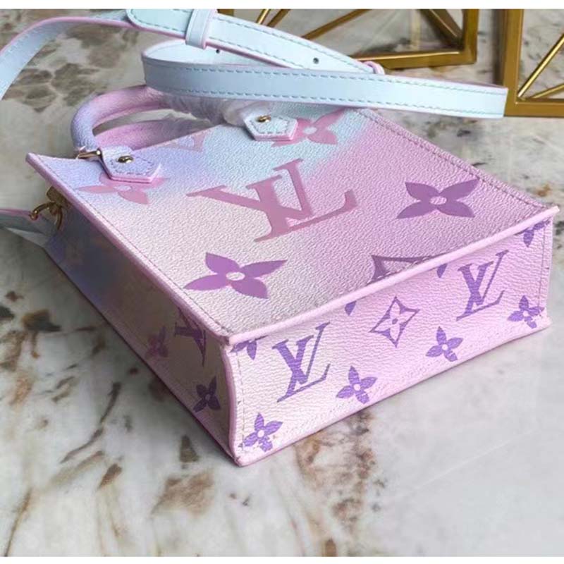 Louis Vuitton Women Petit Sac Plat Sunrise Pastel Monogram Coated Canvas Cowhide