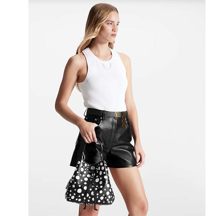 Louis Vuitton Women LVxYK NeoNoé MM Black White Embossed Grained Monogram Empreinte Cowhide