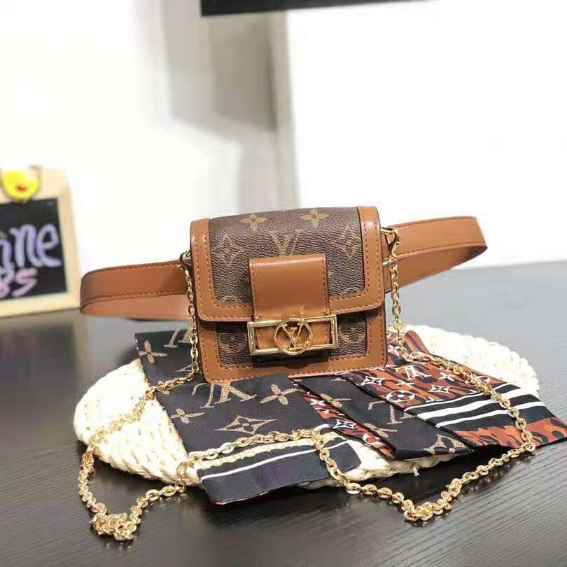 Louis Vuitton LV Women Bumbag Dauphine BB Bag-Brown