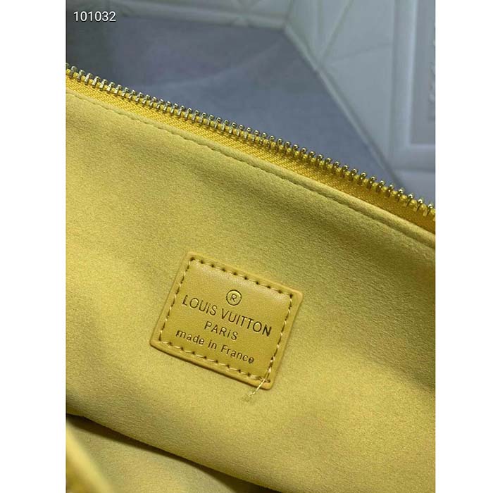 Louis Vuitton LV Women Coussin PM Handbag Acid Green Lambskin Zip Closure