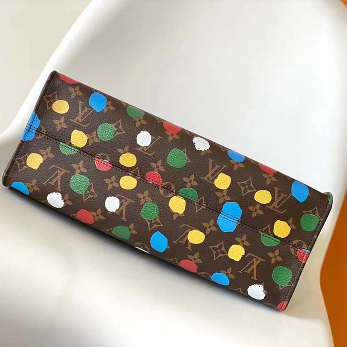 Louis Vuitton Unisex LVxYK OnTheGo MM Monogram Coated Canvas 3D Painted Dots Print