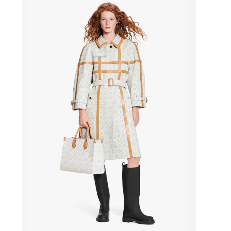 Louis Vuitton LV Women OnTheGo MM Tote Bag Since 1854 Jacquard Cowhide Leather