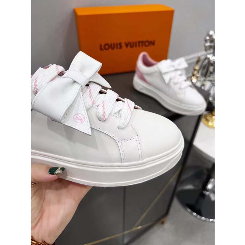 Louis Vuitton Unisex LV Shoes Time Out Sneaker Rose Clair Pink Calf Leather Rubber Outsole