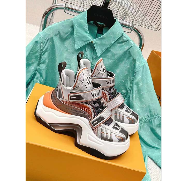 Louis Vuitton Women LV Archlight 2.0 Platform Sneaker Orange Silver 5 Cm Heel