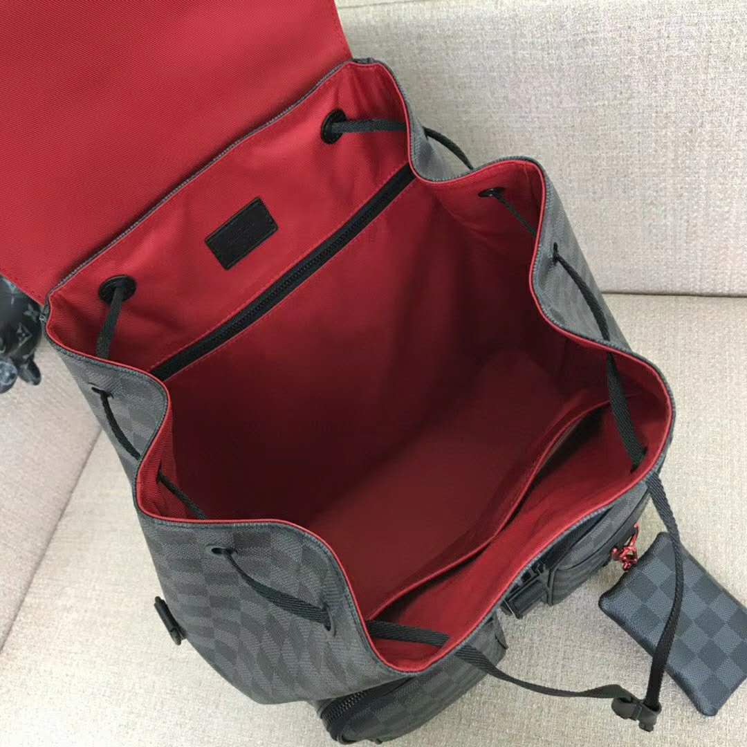 Louis Vuitton LV Unisex Utility Backpack Damier Graphite Canvas-Grey