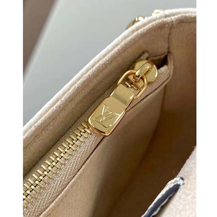Louis Vuitton Women LV Wallet On Chain Ivy Cream Monogram Embossed Supple Grained Cowhide Leather
