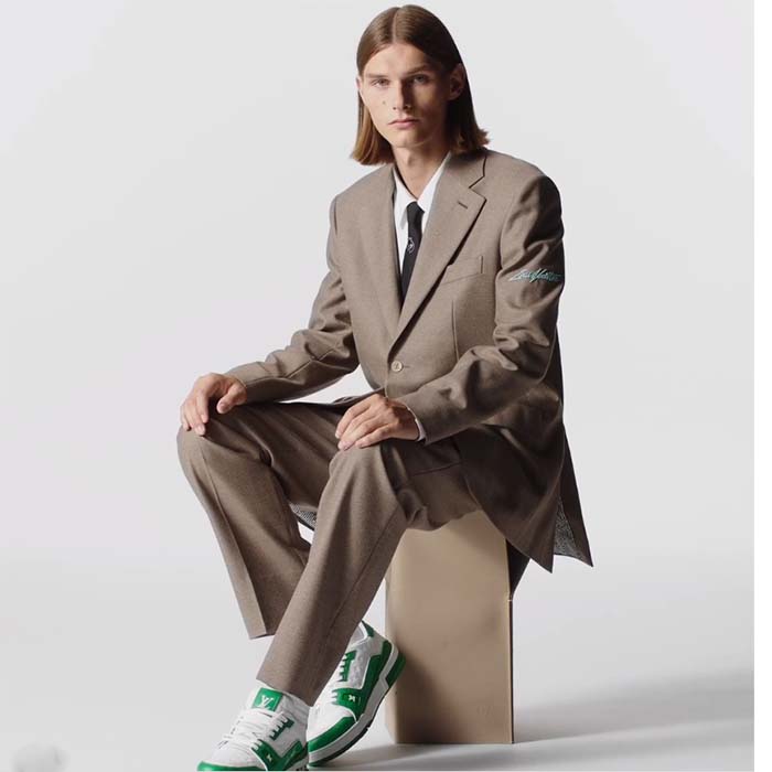 Louis Vuitton Unisex LV Trainer Sneaker Green Mini Monogram Embossed Calf Leather