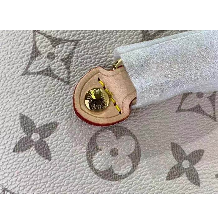 Louis Vuitton LV Unisex Neverfull MM Beige Ocher Monopaname Coated Canvas Cowhide Leather