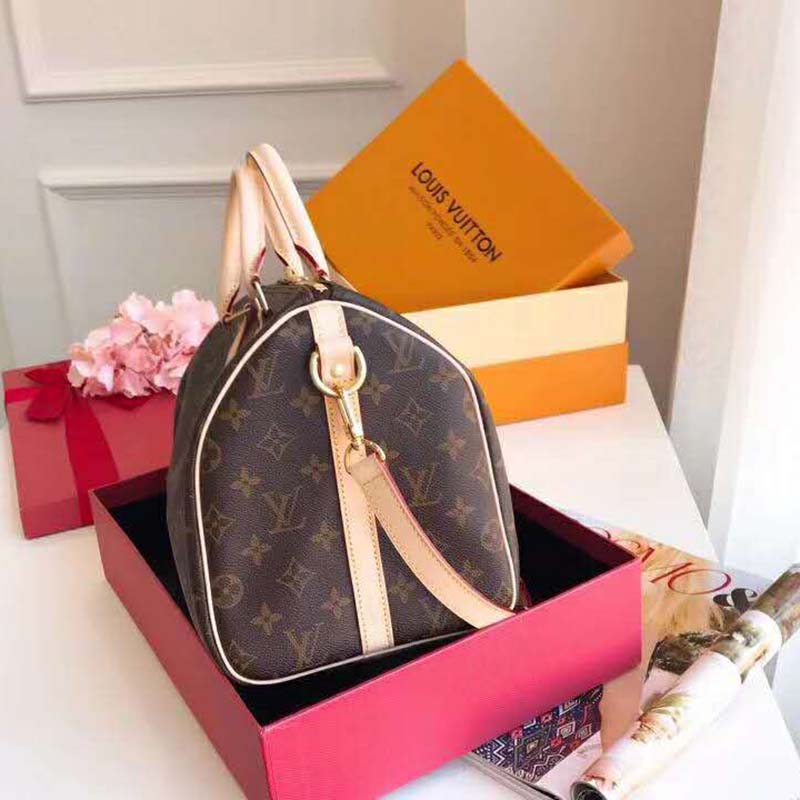 Louis Vuitton LV Women Speedy Bandoulière 30 in Signature Monogram Canvas-Brown