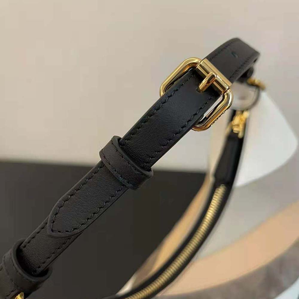 Fendi Women Fendigraphy Small Leather Bag with Beige and Brown Inlay