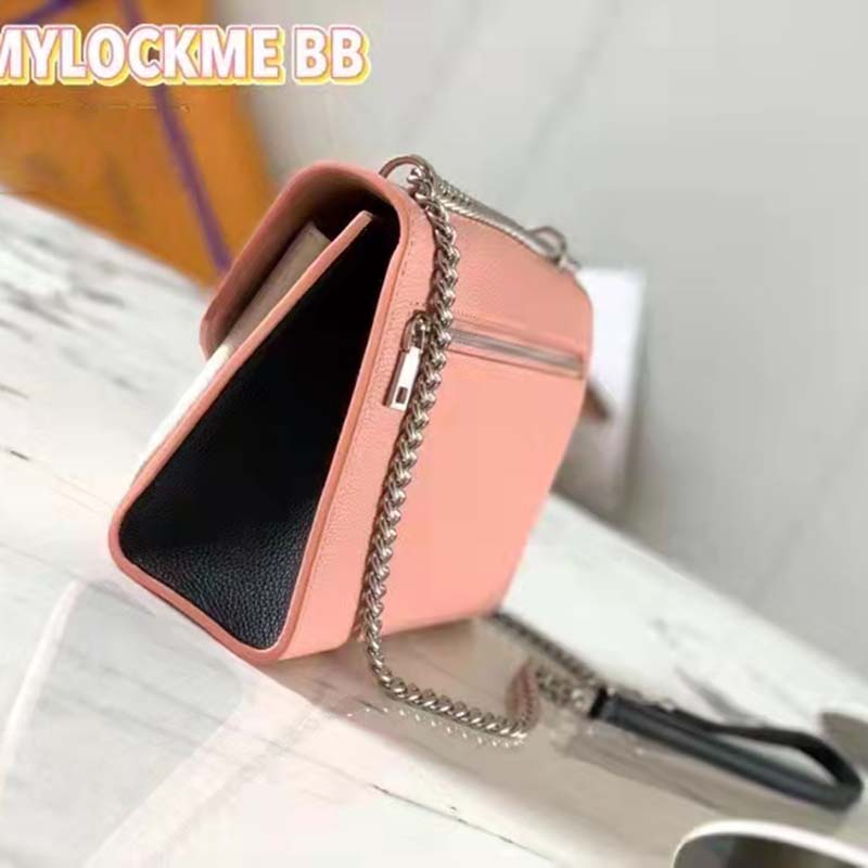 Louis Vuitton LV Women Mylockme Chain Bag Chataigne Brown Soft Grained Calfskin