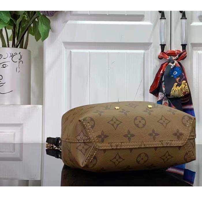 Louis Vuitton LV Women Atlantis BB Monogram Reverse Coated Canvas Cowhide Leather