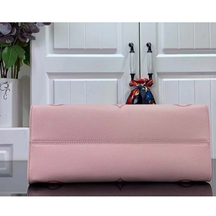 Louis Vuitton LV Women OnTheGo MM​ Gradient Pink Monogram Empreinte Embossed Cowhide Leather