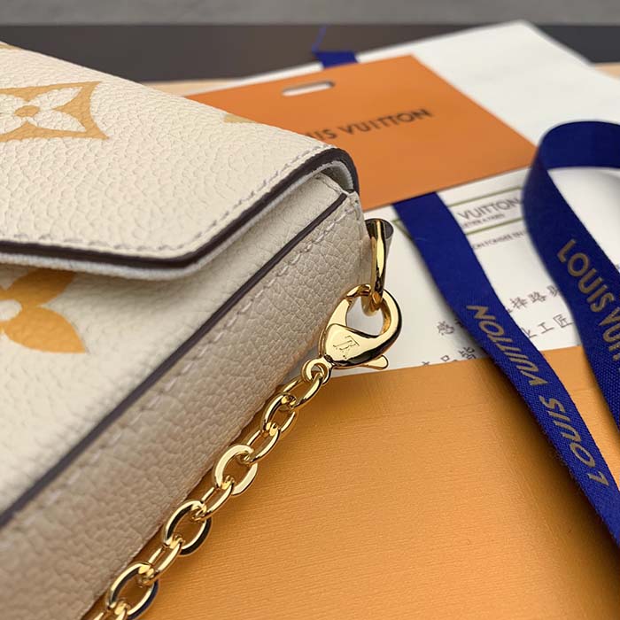 Louis Vuitton LV Women Félicie Pochette Pink Monogram Empreinte Embossed Supple Grained Cowhide