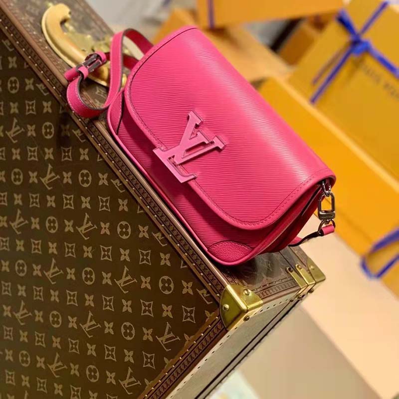 Louis Vuitton LV Women Buci Crossbody Pink Epi Grained Smooth Cowhide Leather