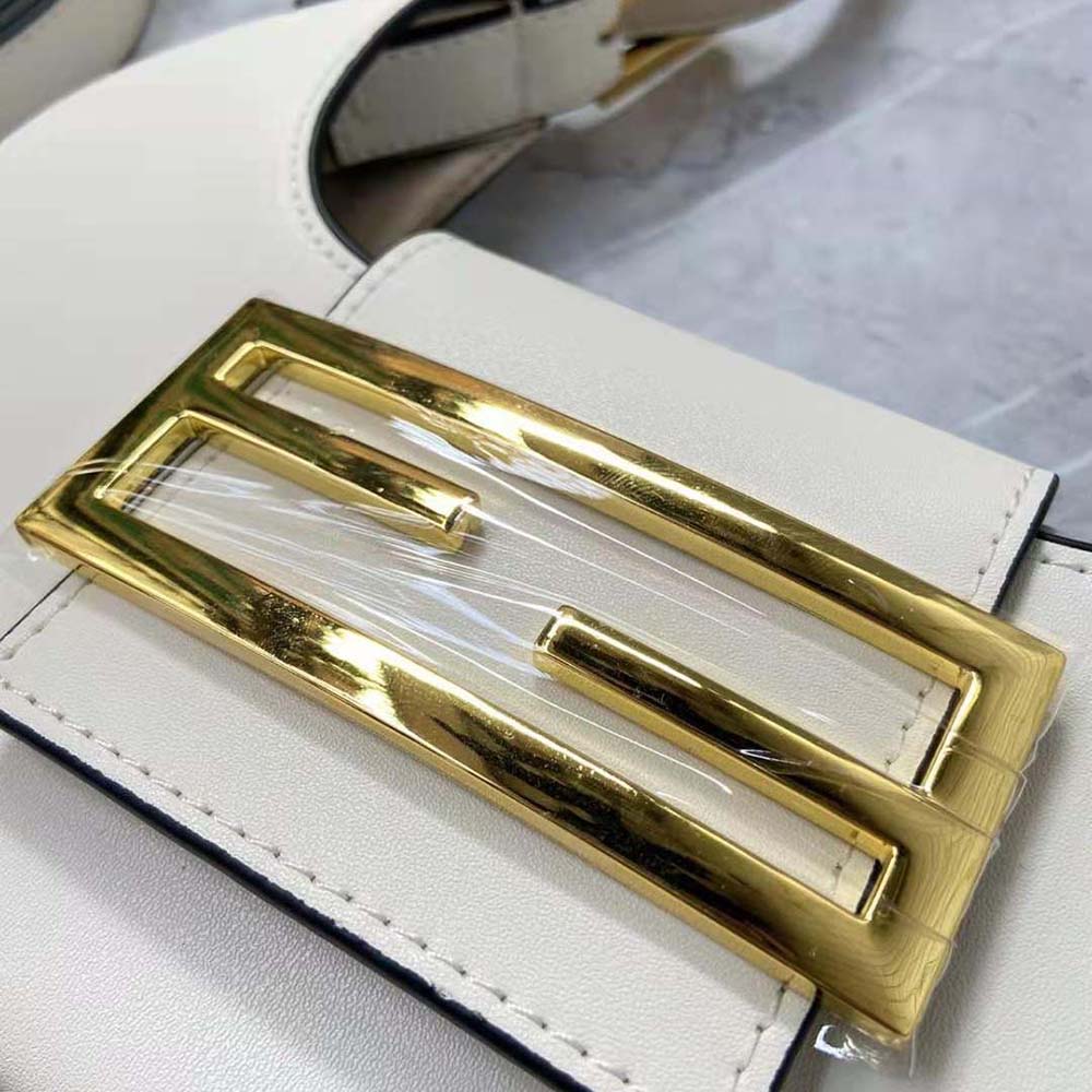 Fendi Women Cookie White Leather Mini Bag