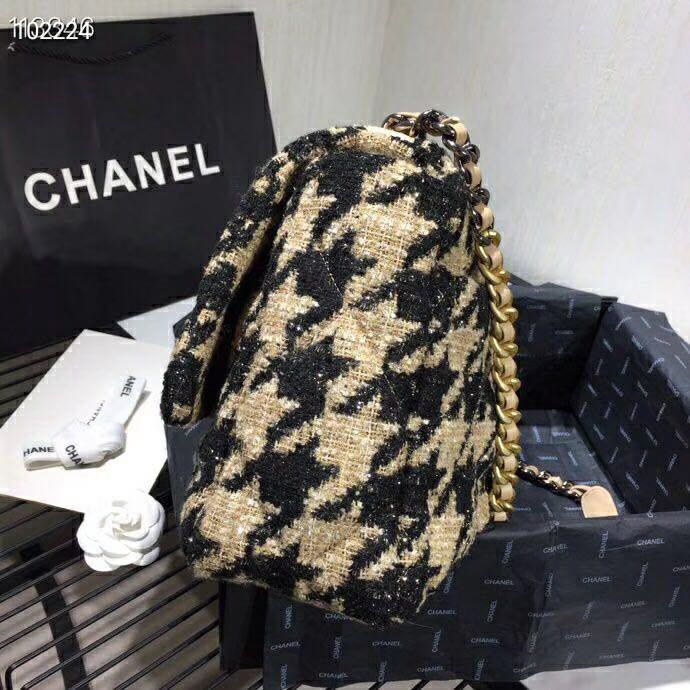 Chanel Women 19 Maxi Flap Bag-Black and Sandy