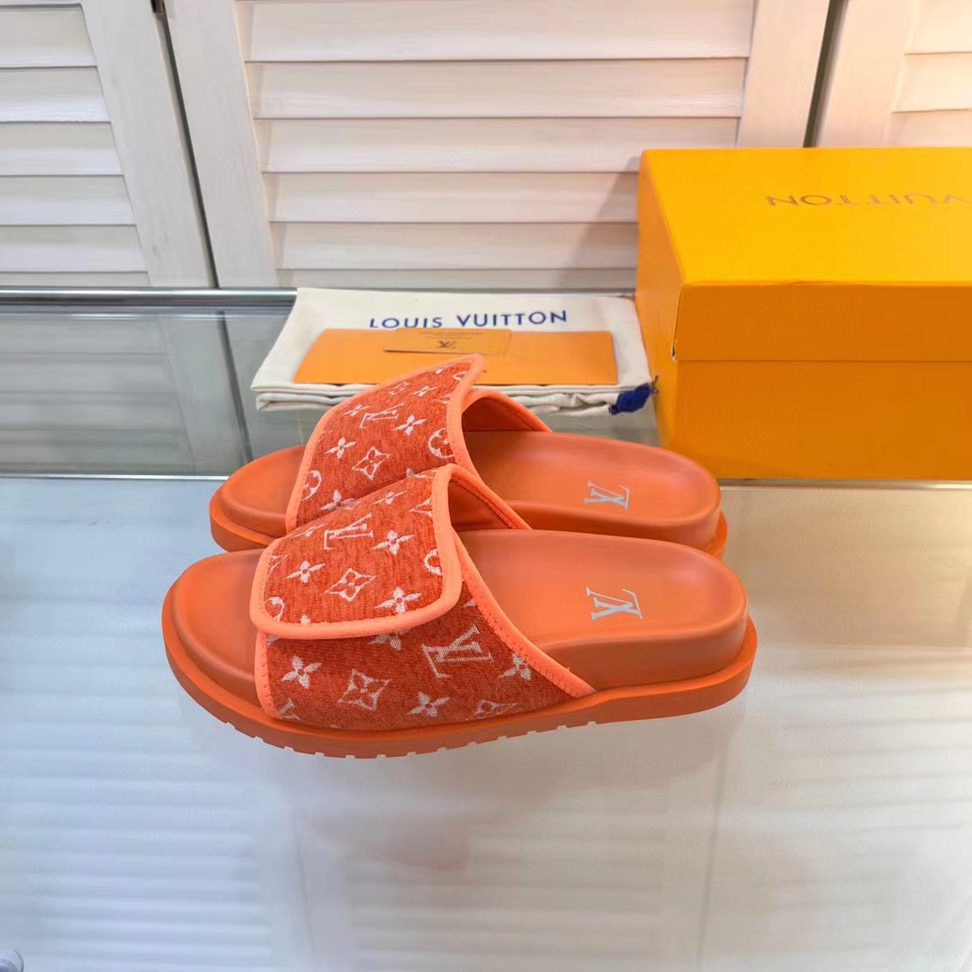 Louis Vuitton LV Unisex Miami Mule Orange Mini Monogram Textile Anatomic Insole