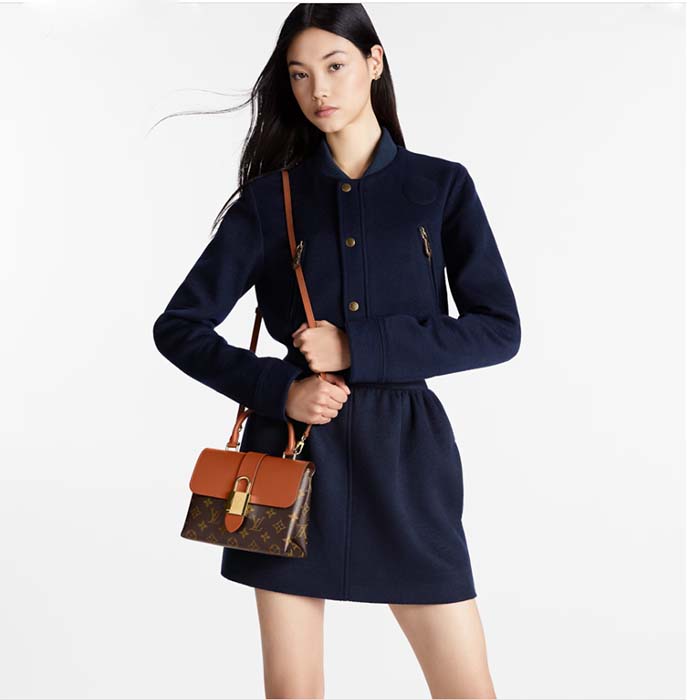 Louis Vuitton LV Women Locky BB Bag Brown Monogram Coated Canvas Smooth Cowhide