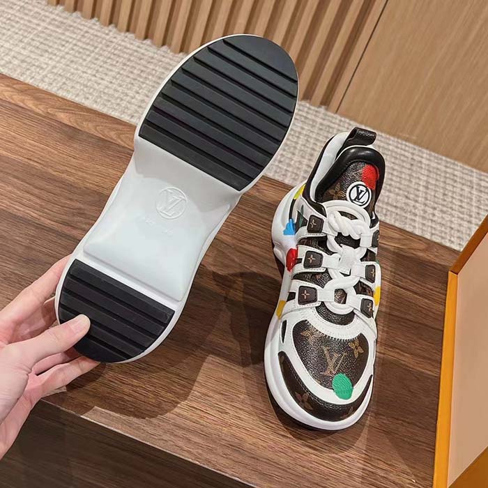 Louis Vuitton Unisex LV x YK Archlight Sneaker Cacao Brown Patent Monogram Canvas Calf Leather