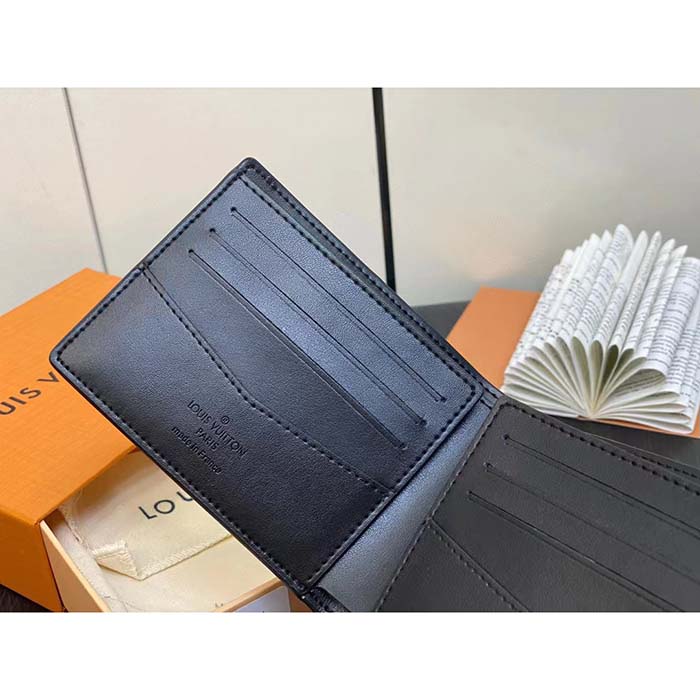 Louis Vuitton LV Unisex Slender Wallet Gradient Electric Sun Calf Leather Textile Lining
