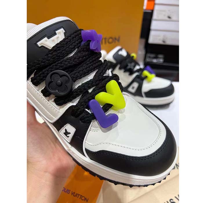 Louis Vuitton Unisex LV Trainer Maxi Sneaker Black Mix Materials Textile Laces Signature Rubber