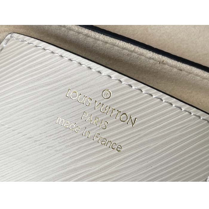 Louis Vuitton LV Women Twist MM Chain Bag White Epi Grained Cowhide Leather