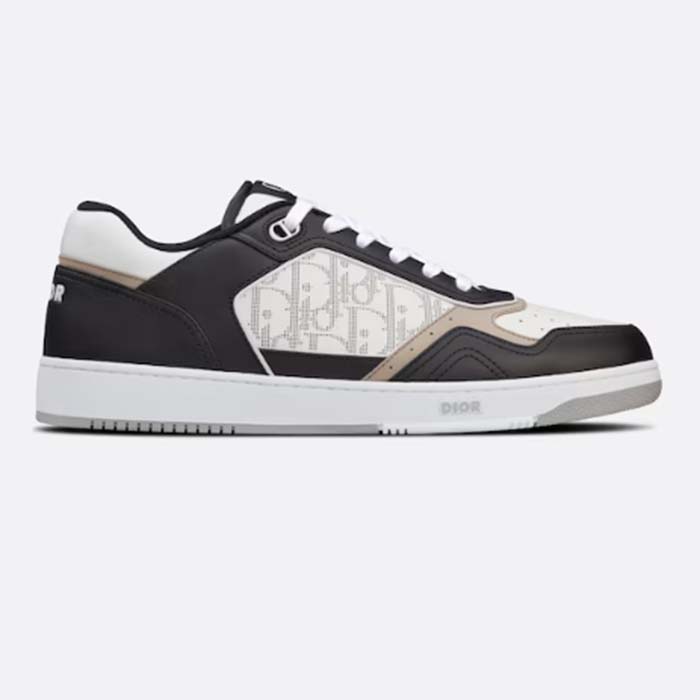 Dior Unisex Shoes B27 Low-Top Sneaker Black White Beige Smooth Calfskin White Oblique Galaxy Leather