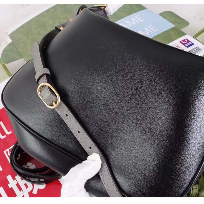 Gucci Unisex Diana Medium Shoulder Bag Black Leather Double G