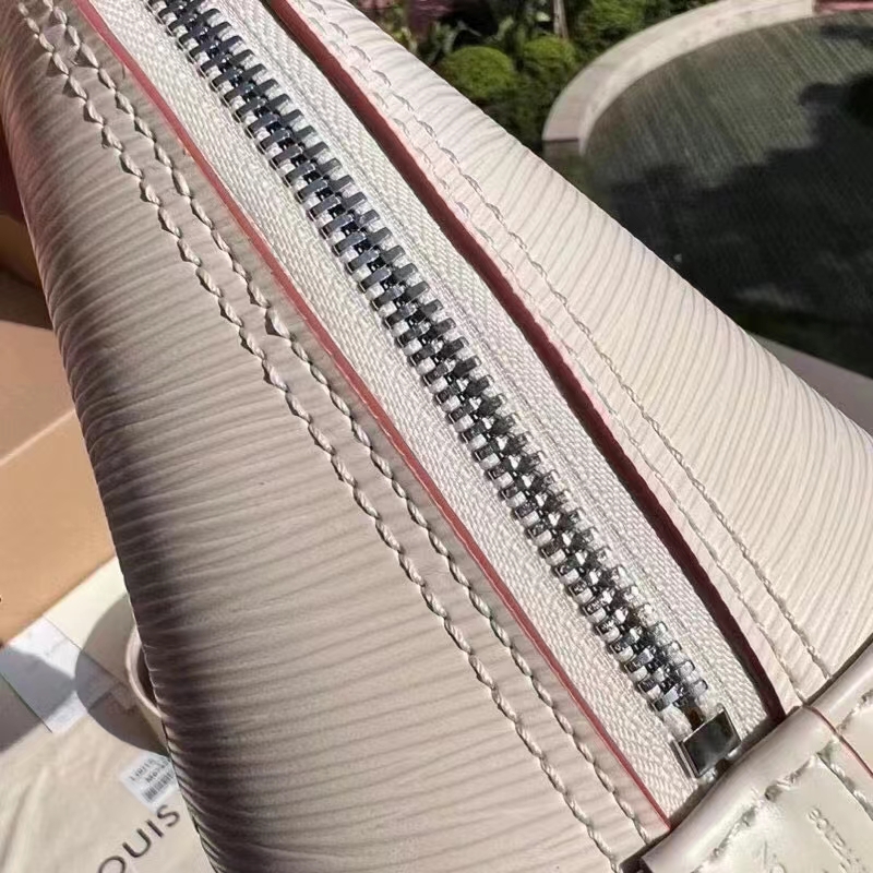 Louis Vuitton LV Women Alma BB Handbag White Epi Grained Cowhide Leather