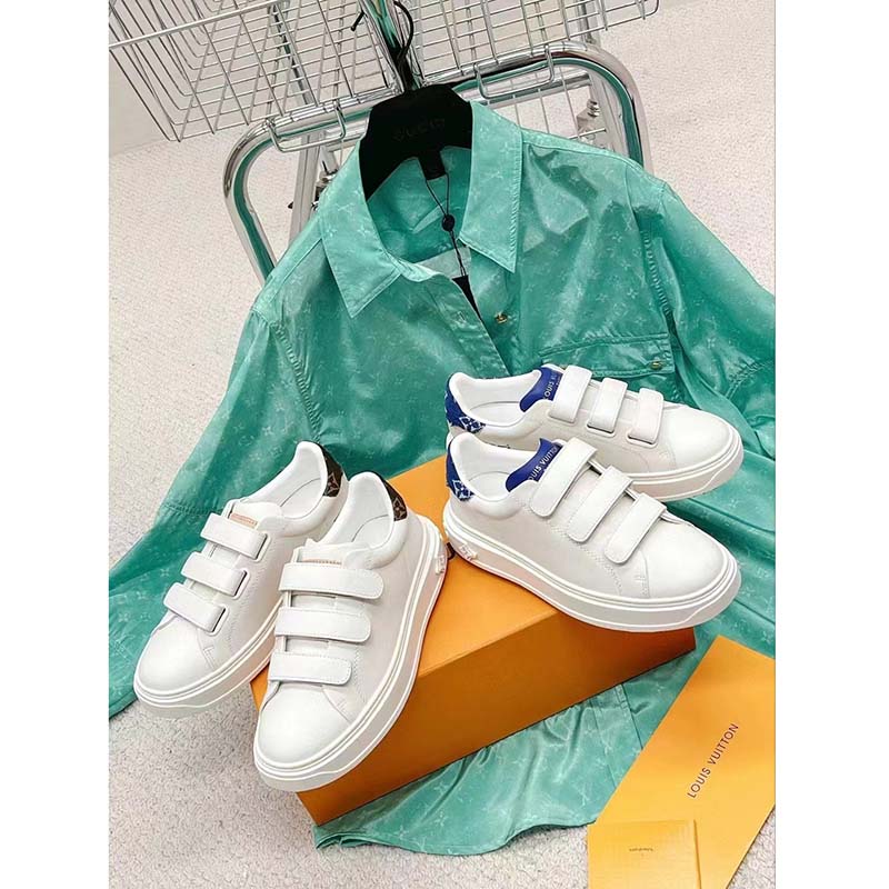 Louis Vuitton LV Unisex Time Out Sneaker Light Blue Smooth Calf Leather